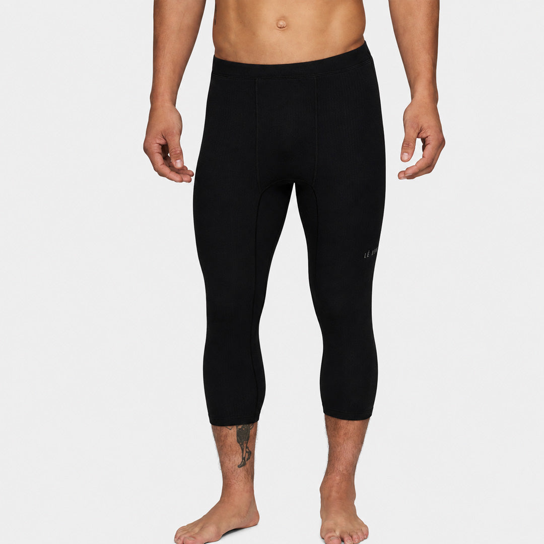 Mens Merino Heavyweight Grid Fleece 3/4 Base Layer Bottom