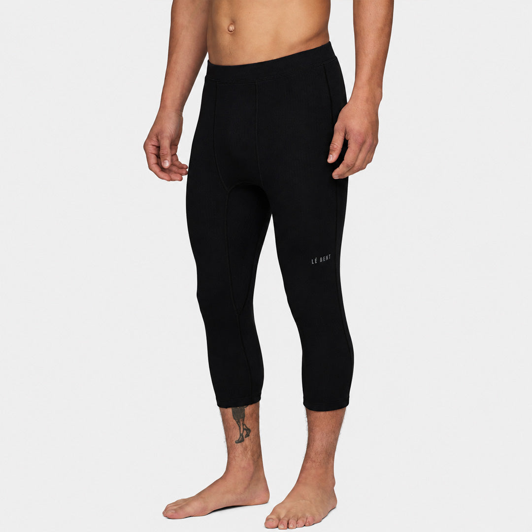 Mens Merino Heavyweight Grid Fleece 3/4 Base Layer Bottom