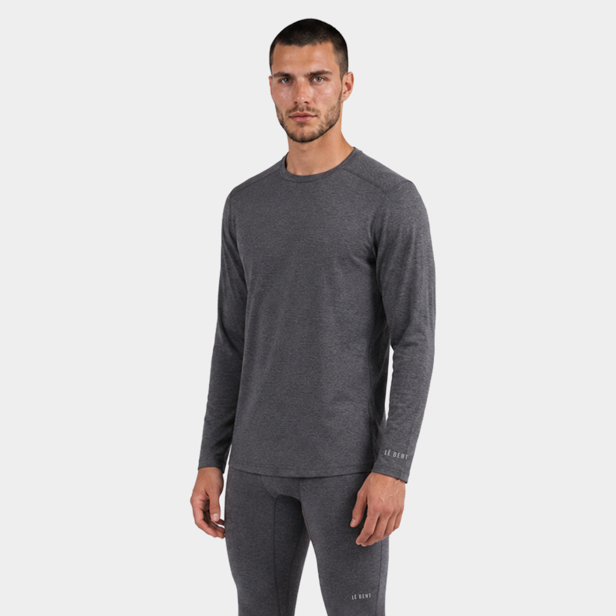 Mens Merino Heavyweight Grid Fleece Base Layer Crew