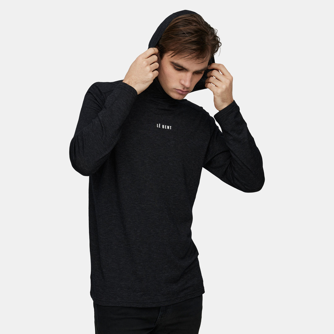 Mens Merino Featherweight Hooded LS Crew