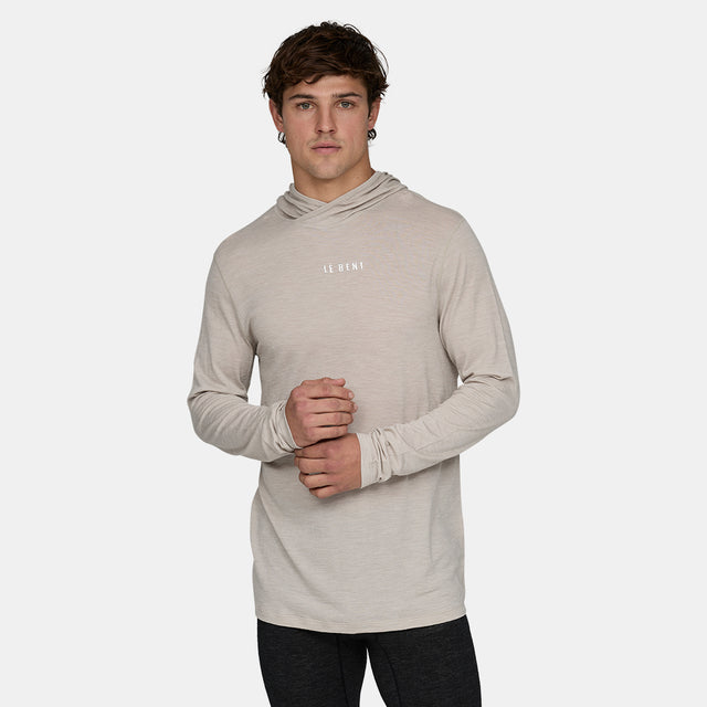 Mens Featherweight Hooded LS Crew